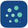 A blue square with white dots

Description automatically generated